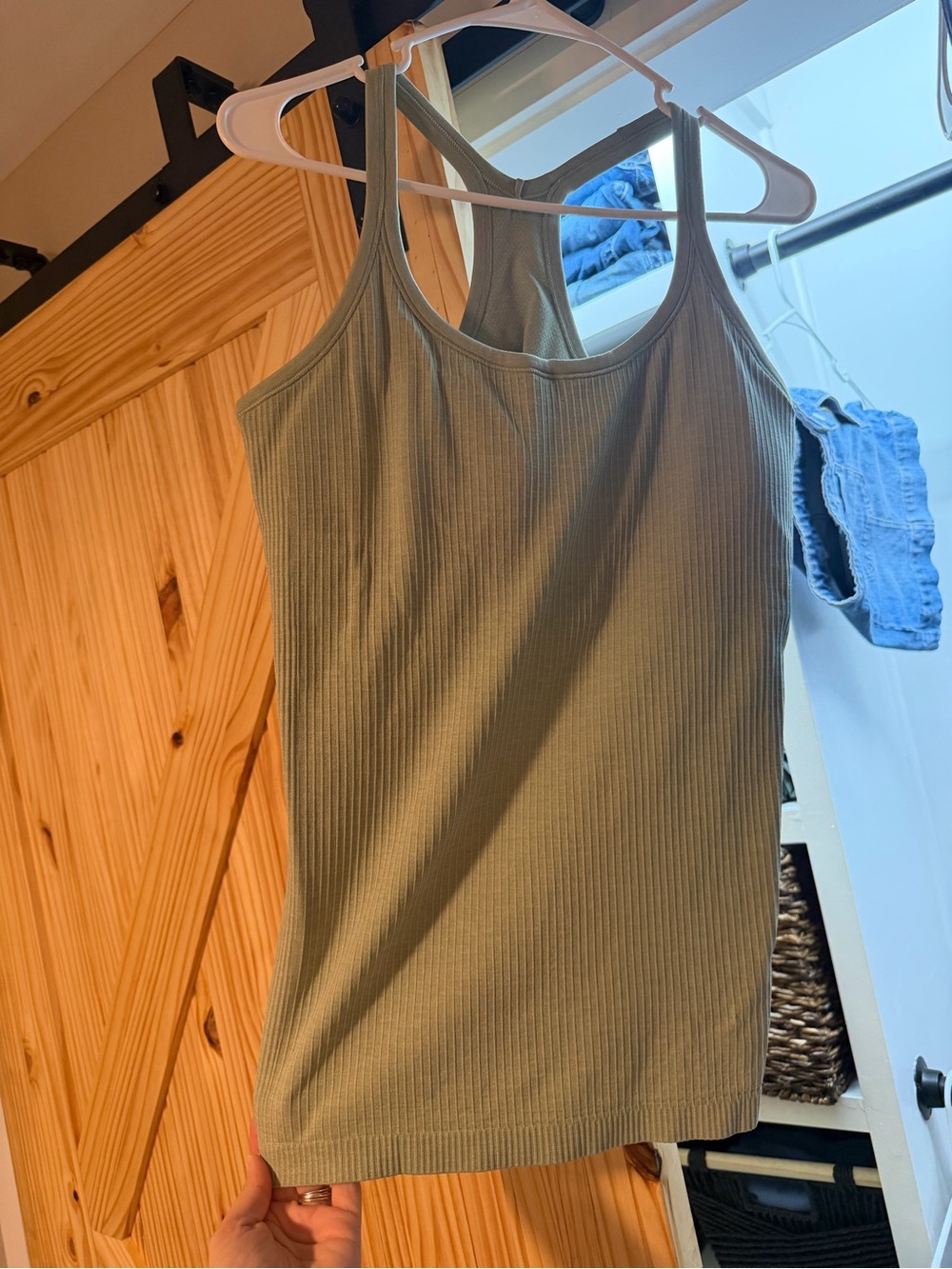 lululemon athletica Ribbed Scoop Tank in Sage